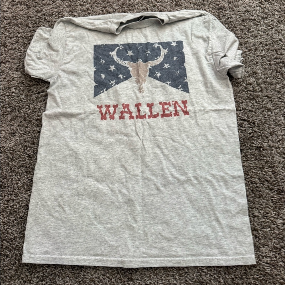 Gray Morgan Wallen Shirt with Bull Design